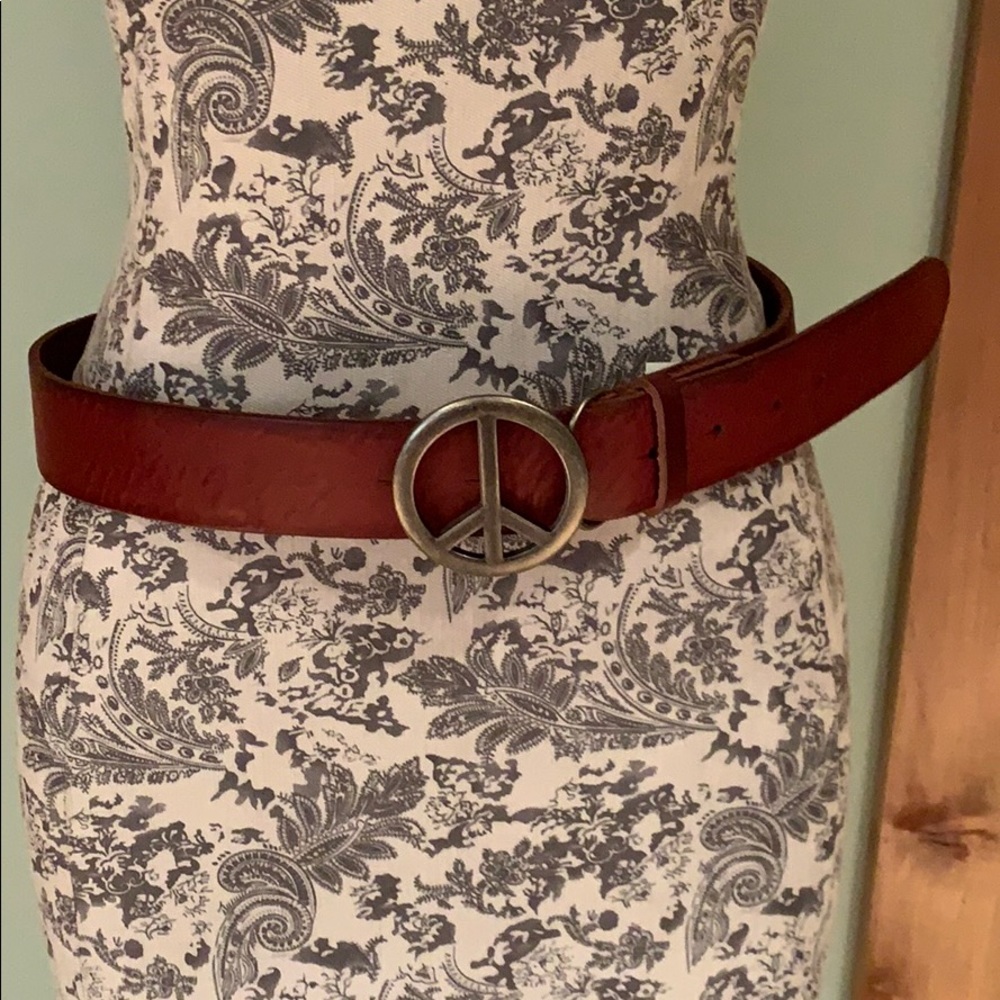 Genuine leather American Eagle peace belt - small